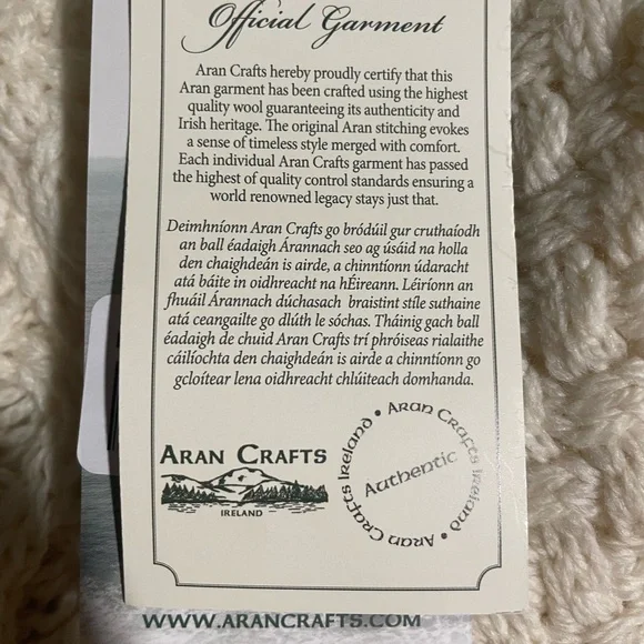 Aran Crafts Cream Cable Knit Hooded Sweater - Picture 8 of 8